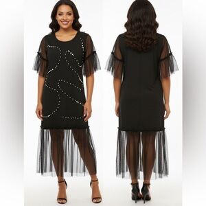 Timiami made in Italy dress with pearl and mesh details size M